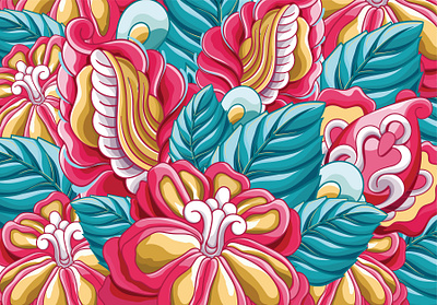 Tropical Flowers Vector Collection botanical botanical pattern branding colourful floral flowers graphic design illustration pattern tropical tropical flowers tropical pattern vector