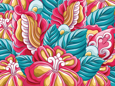 Tropical Flowers Vector Collection botanical botanical pattern branding colourful floral flowers graphic design illustration pattern tropical tropical flowers tropical pattern vector
