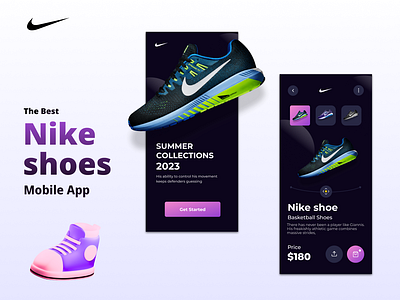 The Best Nike shoes Mobile App app branding graphic design ui