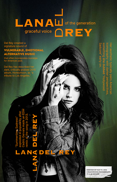 Poster Lana Del Rey inspired graphic design illustration poster typography