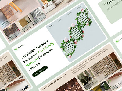 Sustainable Materials for Interior Web App 3d creative css eco friendly html interactiondesign interior minimaldesign responsive uidesign uiuxchannel userexperience userinterface uxdesign visualdesign webapp webconcept webdesign webdevelopment