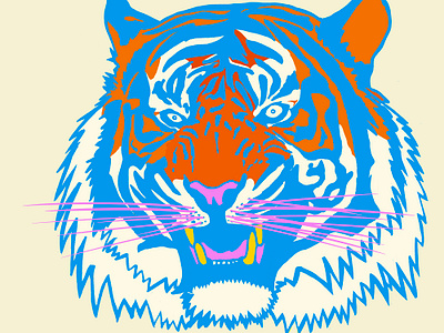 Neon Tiger Illustration design digital illustration illustration neon procreate tiger