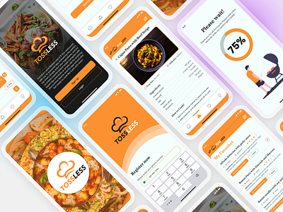 TossLess ✦ Mobile Application ai application android application clean ui food app intutive ios meal app minimal mobile mobile application mobile ui modern app simple sleek ui unique wireframe