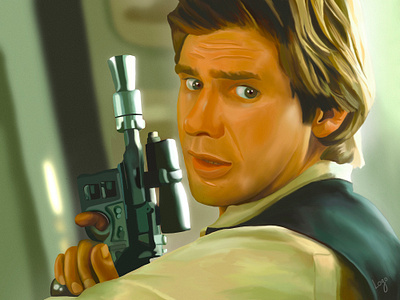 Han shot first Illustration design digital illustration han solo illustration procreate star wars