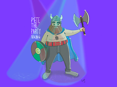 Pete the party viking design digital illustration disco doodle illustration procreate viking