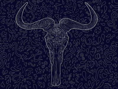 Wildebees Skull design design digital illustration illustration pattern procreate skull wildebees