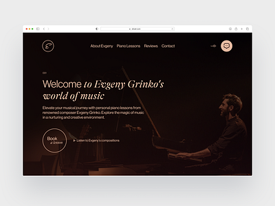 Evgeny Grinko | Personal site dark design figma gallery mainscreen minimalistic music person personal portfolio site teacher ui uichallenge uidesign ux uxdesign webdesign website