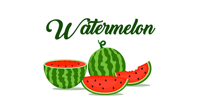 Watermelon Vector Illustration with text august 3 graphic design green illustration nature ripe summer tasty vector watermelon watermelon day