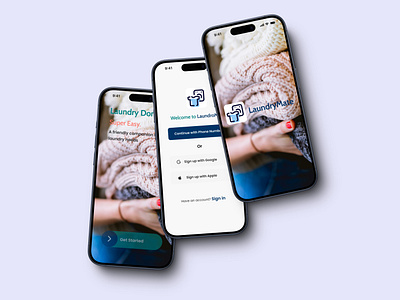 Laundry iOS Mobile App UI figma mobile mockup ui ux