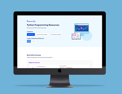 Programiz PRO: Python Programming Resources branding design figma filter free resources to learn python programiz programiz pro python resource hub resource hub ui uiux ux website