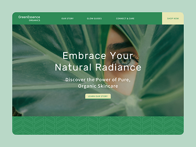 GreenEssence Organics - Homepage Hero design graphic design web design