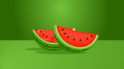 Watermelon slices on green background august 03 green melon nature ripe slice summer tasty vector watermelon watermelonday