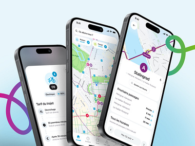 TBM, Bordeaux's public transport app 🚊 3d app app design bike bus design graphic design map mobile nav navigation subway tram transport ui ux