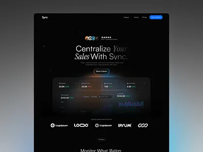 Sync - SaaS Framer Landing Page Template design framer landingpage saas ui web3 website