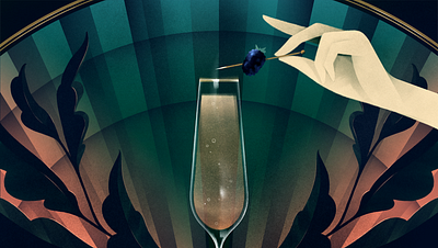 Spritz alcohol art deco bar bartending champagne drinking floral garnish liquor luxury spritz