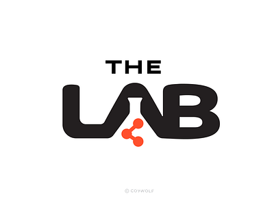 The Lab - Wordmark beaker brainstorm branding custom font graphic design ideas identity lab lettering logo design logos marketing molecule negative space science tech tech logo typography wordmark