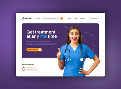 Medical Landing Page #dailyui3 #dailyuichallenge3 blue dailyuichallenge3 doctor web ui medical ui medical website purple uiux