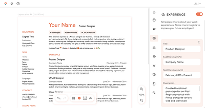 Product Design - Design an online CV/Resume builder from 0 to 1 product design ui design ux design web design