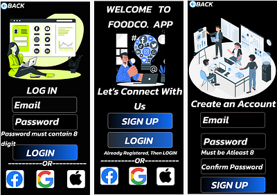 FOOD APP LOGIN UI ui