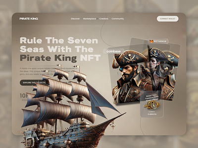 🏴‍☠️ Rule the Seven Seas with the Pirate King NFT! 🏴‍☠️ 3dart blockchain characterdesign coinbase cryptoart cryptocommunity digitalart digitalcollectibles ethereum fantasyart illustration metamask metaverse nft nftmarketplace pirate ship pirateking piratenft pirates web3