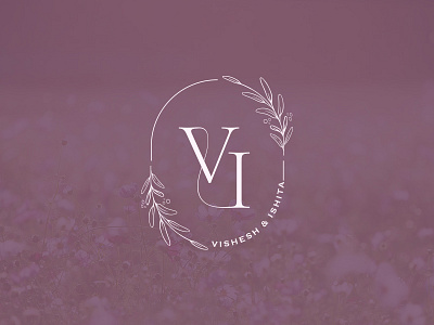 Wedding Letter Combo V & I Monogram floral florallogo graphic design letter i logo letter v i logo letter v logo logo logo designer typography vector logo wedding logo wedding monogram