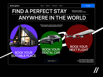 Booking Web Platform Design Template booking dark theme dashboard design home page interface landing page landing page design concept plane product design ui ux web web interface web ui website website ui