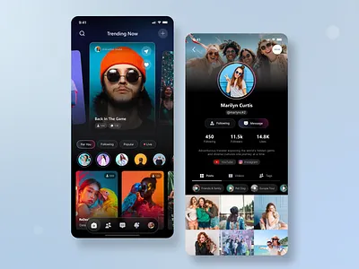 Youth - Social Media App app cool app dark facebook friends friends profile instagram media mobile app posts reels share shorts social tab menu theme tiktok trending videos video youth