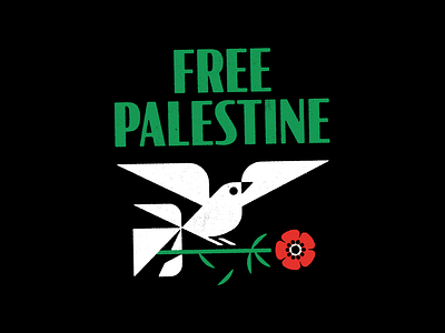 Free Palestine adobe illustrator bird flower flying freedom geometric geometry graphic design illustration national palestine peace pidgeon poppy simple forms vector