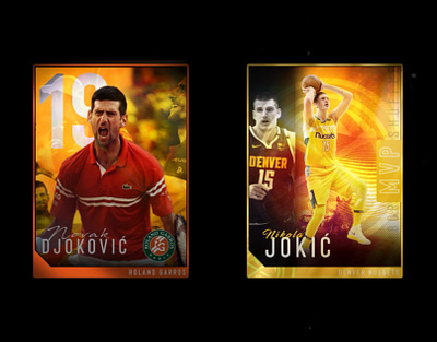 Icons Collection: Djoković & Jokić NFTs after effects animation cards collectables djokovic jokic motion graphics nft photoshop