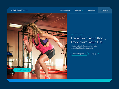 Flex Fusion Fitness - Homepage Hero design graphic design web design