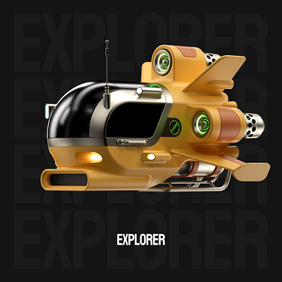 Explorer (3D illustration exercise with C4D & plasticity) 3d 3dart artwork c4d design graphic design illustration motion graphics