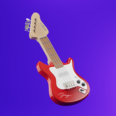 Toy Guitar (3D illustration experiment) 3d 3dmodel design graphic design guitar illustration motion graphics