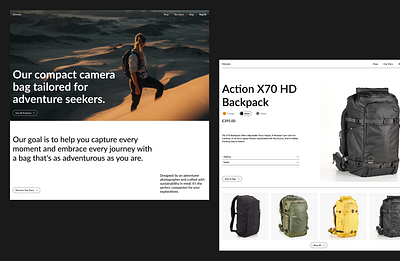 e-commerce / backpack branding design illustration ui ux