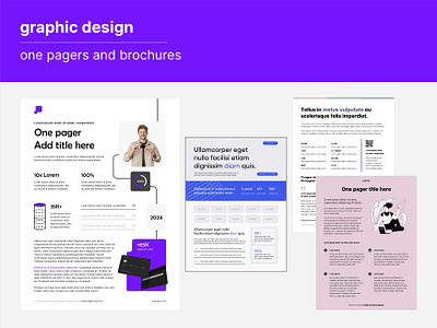 Graphic Design - One pagers & Brochures brochures graphic design one pager