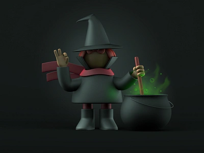 Witch 3d animation design graphic design illustration motion graphics ui