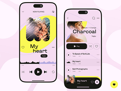 Music Player Mobile App app concept design mobile mobile app music phone pink player ui ux