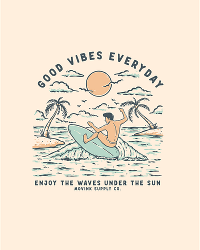 Good Vibes Everyday T-shirt Design branding design graphic design illustration logo mountain nature ui ux vector