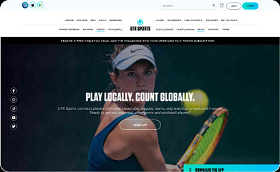 UNIVERSAL TENNIS branding graphic design sports tennis ui ux websites