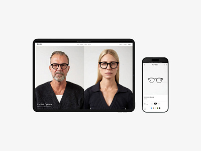 Chimi Optics Concept branding chimi devices ecommerce fashion glasses graphic design grey minimal mobile store sunglasses tablet ui ux web design white