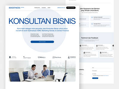 Modern Business Consulting Website UI Design blue branding business consulting landing page ui wordpress