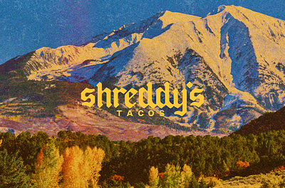 Shreddy's Tacos Rebrand aztec boulder branding colorado graphic design illustration logo mountains rebrand skulls snowboarding tacos