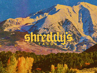 Shreddy's Tacos Rebrand aztec boulder branding colorado graphic design illustration logo mountains rebrand skulls snowboarding tacos