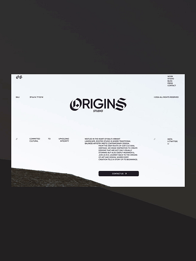 Origins studio loader animation animation architecture branding design layout motion graphics typography ui website