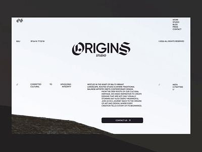 Origins studio loader animation animation architecture branding design layout motion graphics typography ui website