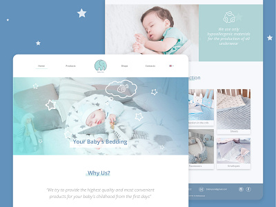 Dobryi Son - Home page of baby bedding brand branding ui web design