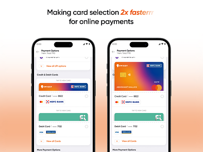 Making Card Selection 2x Faster for Online Payments app cardpayment cardselection design gpay ui ux