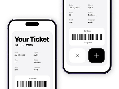 Plane Ticket App mobile plane ticket travel ui ux