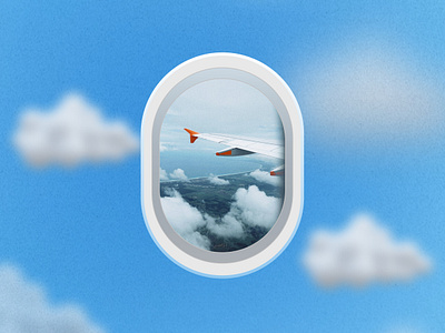 Airplane Window Concept aeroplane airplane clouds design figma fly flying graphic design illustration skies sky ui vector window windows