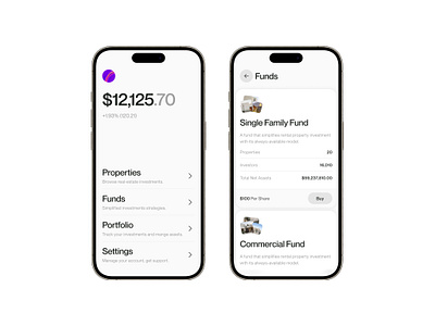 Simple On-Chain Real-Estate Investing banking app bitcon crypto dashboard dashboard app ethereum exchange finance app ios mobile design simple ui