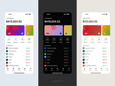 Transaction Banking & Wallet - Mobile/iOS/Android card clean colorful dark design system figma framer minimal pastel serif transactions ui kit